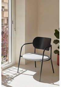 Čierno-sivé kreslo v dekore jaseňa Eclipse - Teulat