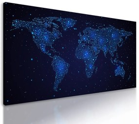 Obraz mapa sveta na nočnej oblohe