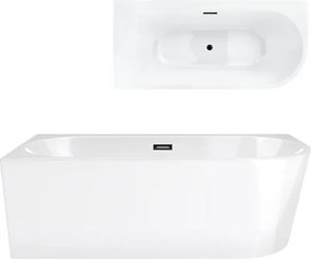 Rohová vaňa Corsan Intero 150 x 74 Montáž ľavostranná Grafitová zátka
