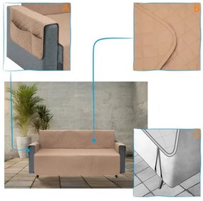 Poťah na sedačku PARIS béžový, 150 cm