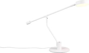 Matne biela LED stolová lampa s ohýbateľnou konštrukciou (výška 64 cm) Manduro – Trio
