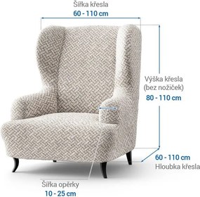 Bielastické poťahy VENEZIA béžová kreslo ušiak (š. 60 - 110 cm)