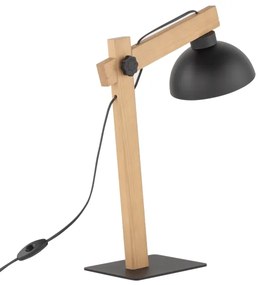 Stolná lampa OSLO 1xE27/15W/230V borovica/čierna