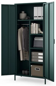 Šatníková skriňa FLAVIO, 800 x 1850 x 450 mm, Modern: fľaškovo zelená farba