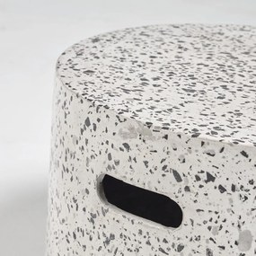 Biely betónový odkladací stolík Kave Home Jenell, ⌀ 52 cm