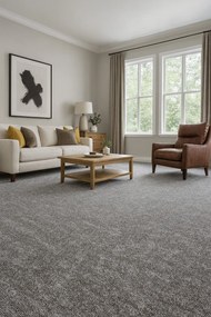 Spoltex, Metrážny koberec Ocean 38790 Grey, na mieru, šíře 4m, šedá, filc, obývacia izba