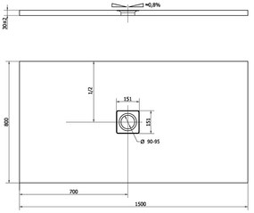 Polysan Polysan, FLEXIA sprchová vanička z liateho mramoru s možnosťou úpravy rozmeru 150x80x3cm, 72901