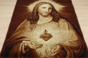 Kusový koberec Srdce Ježiša, 80x100, hnedá, obývacia izba, Weltom