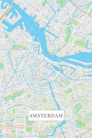 Mapa Amsterdam color, (26.7 x 40 cm)