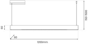 LED Luster na lanku LINEA LED/36W/230V 3000/4000/5700K CRI 90 biela