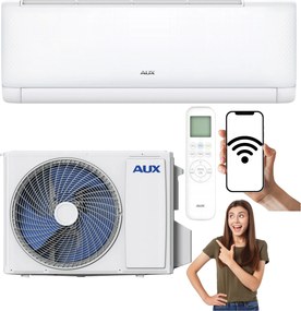 Nástenný klimatizátor Aux Q-Smart Plus 2,7 kW Wifi S Ohrievačom Výkonný Do Domácnosti
