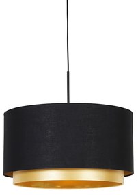 Moderné závesné svietidlo čierne so zlatom 47 cm Duo tienidlo - Combi