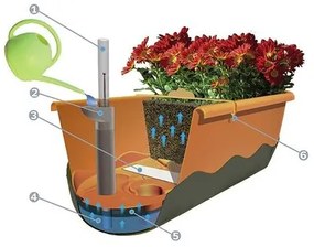 Samozavlažovací truhlík Mareta 60 zelená, Plastia