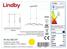 Lindby Lindby - LED Stmievateľný luster na lanku AURON 2xLED/12W/230V LW0286
