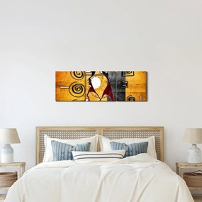 Obraz - Staroveká maľba (s hodinami) (90x30 cm)