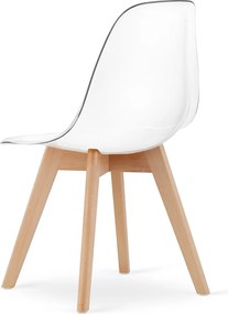 AKCIA Transparentná stolička KITO s bukovými nohami II. trieda
