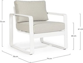 Biele kovové záhradné kreslo Merrigan – Bizzotto