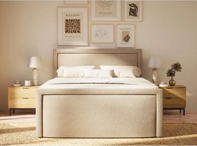 Béžová boxspring posteľ s úložným priestorom 180x200 cm Fresco – Maison de Rêve