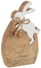 Drevená veľkonočná dekorácia Vajíčko so zajačikom - 16*2,5*10 cm
