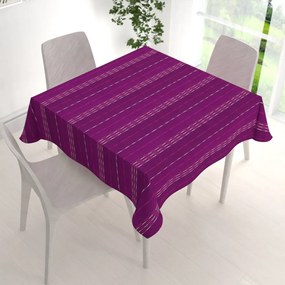 Biante Bavlnený štvorcový obrus Olivia OL-002 Pásiky na fialovom 110x110 cm