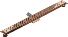 Mexen Flat, lineárny podlahový žľab 80 cm, M01, ružové zlato, 1620080-15