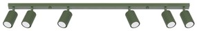 Bodové svietidlo Karbon, 6x olivovo zelené kovové tienidlo, (možnosť polohovania)
