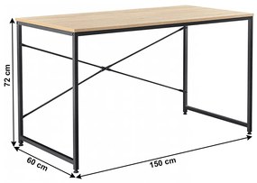 Písací stôl Bazzi TYP 3 (dub + čierna). Vlastná spoľahlivá doprava až k Vám domov. 1034300