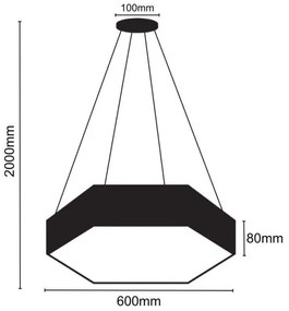 LED Luster na lanku LED/40W/230V 4000K pr. 60 cm