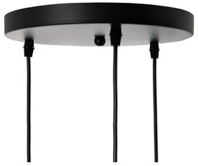 Čierne závesné svietidlo s textilným tienidlom ø 40 cm – Ixia