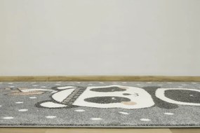 Detský koberec Lima 9371A Panda Indian svetlosivý / ružový