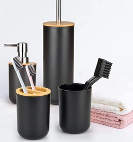 Súprava kúpeľňových doplnkov v čiernej farbe TIMOR