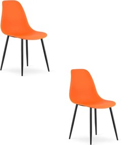 Set dvoch jedálenských stoličiek WAT oranžový - čierne nohy (2 ks)