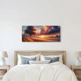 Obraz – Západ slnka na poli (120x50 cm)