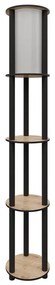 Stojacia lampa s poličkami 1xE27/40W/230V 150 cm čierna/hnedá