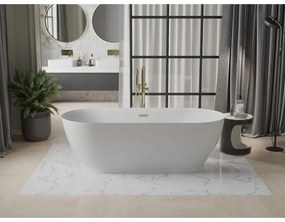 Mexen Roxy, voľne stojaca vaňa 180 x 85 cm, biela, zlatý matný prepad, 51201808500-55