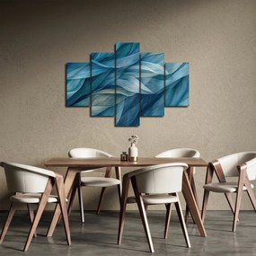 Obraz - Modrobiele vlnky (150x105 cm)