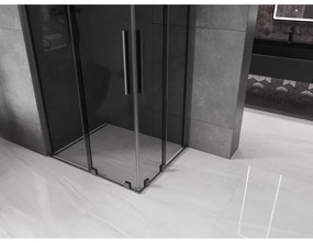 Mexen Velar Duo, sprchový kút s posuvnými dverami 90 x 80 cm, 8mm šedé sklo, brúsený grafit, 871-090-080-42-95