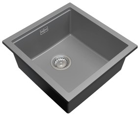 Gamma Decor 4850, 1-komorový granitový drez 480x500x215 mm, šedá, GMA-ZLE000166
