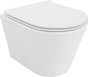Mexen Rico závesné wc rimless s toaletným Slim sedátkom z duroplastu, biela - 30720500