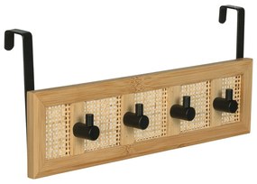 Ratanový vešiak na dvere v prírodnej farbe 33 cm Allegre – Wenko