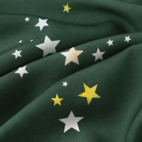 Goldea vianočný okrúhly teflónový obrus - hviezdičky na zelenej Ø 160 cm