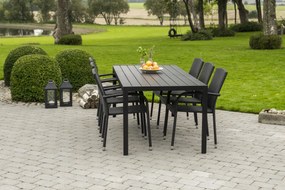 Záhradný jedálenský set Viking XL 190cm + 6x ratanová stolička Roma
