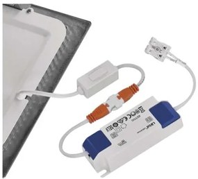 EMOS LED vstavané svietidlo NEXXO, štvorcové, strieborné, 18W, 22,5x22,5cm, teplá biela-studená biela