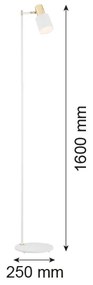 Argon 4258 - Stojacia lampa DORIA 1xE27/15W/230V biela/mosadz