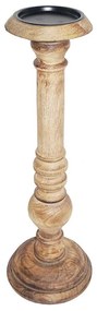 Vyrezávaný svietnik Wood z mangového dreva - 11 * 11 * 38cm