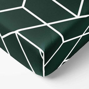 Goldea bavlnená napínacia plachta - mozaika na tmavo zelenom 80 x 200 cm