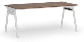 Kancelársky stôl PRIMO SIGMA, 1800 x 900 mm, biela podnož, orech