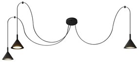 Luster na lanku ETNA LONG 3xGX53/10W/230V pavúk čierna