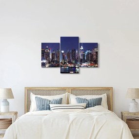 Obraz - Osvetlené New Yorské mrakodrapy (90x60 cm)