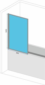 Vaňová zástena REA ELEGANT 80 cm, zlatá/transparent